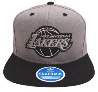 Los Angeles Lakers Retro Adidas Grey Logo Snapback Cap Hat Grey Black: Everything Else