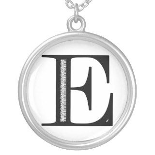 Damask Letter E   Black Jewelry