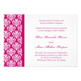 Hot Pink Wedding Invitation Template