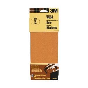 3M 3 2/3 in. x 9 in. 150 Grit Fine Sand paper (6 Sheets Pack) 19036 20 CC