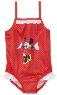 Minnie Mouse Girls 2 6x Minnie Mouse Swimsuit, Red, 4T: Fashion One Piece Swimsuits: Clothing