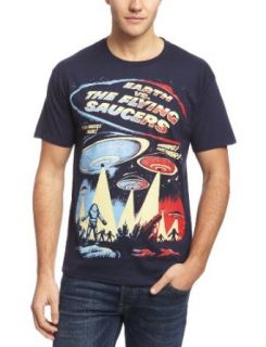 Plan 9 Earth Vs The Flying Saucers Official Mens New Blue T Shirt All Sizes: Clothing