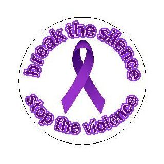 Break the Silence   Stop the Violence 1.25" Magnet   Domestic Violence Awareness Purple Ribbon Anti Abuse : Other Products : Everything Else