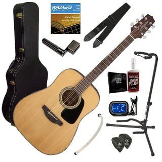 Takamine GD10 Acoustic Guitar BUNDLE w/ Case, Tuner, Strap & Stand: Musical Instruments