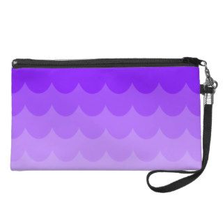 Trendy Purple Ombre Waves Pattern Fashion Colors Wristlet Purse