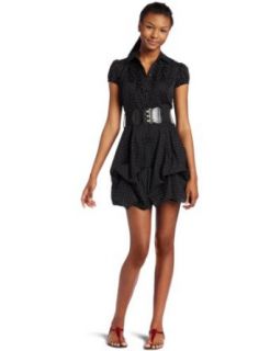 My Michelle Juniors Shirt Dress With Pick Ups, Black, 5 at  Womens Clothing store