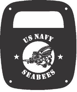 JeepTails U.S.Navy Construction Battalion (SEABEES)   Jeep YJ Wrangler Tail Lamp Covers   Black   Set of 2: Automotive