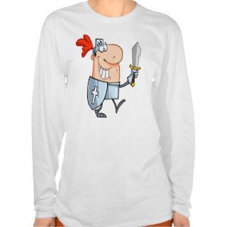 goofy knight in shining armor with sword cartoon tees