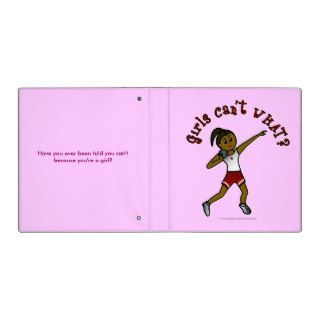 Dark Girls Shot Put in Red Uniform Binder