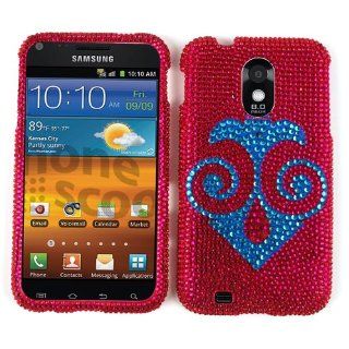 DIAMOND BLING COVER FOR SAMSUNG GALAXY SII EPIC 4G TOUCH CASE FACEPLATE HARD PLASTIC BLUE FACE FD254 D710 CELL PHONE ACCESSORY: Cell Phones & Accessories