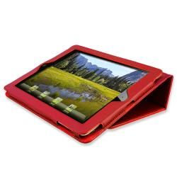 Crystal Case/ Red Leather Case for Apple iPad 2/ 3/ New iPad BasAcc iPad Accessories