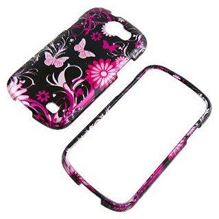 Pink Butterflies Black Protector Case for Samsung Galaxy Express SGH i437: Cell Phones & Accessories