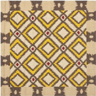 Safavieh FRS455E 6SQ Four Seasons Collection Indoor/Outdoor Square Area Rug, 6 Feet, Beige and Yellow  