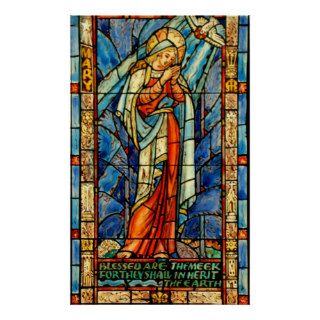 Mary Blessed Are The Meek ~ Vintage Art Posters