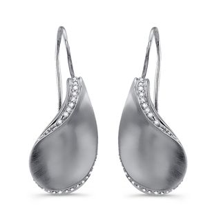 Sterling Silver 1/10ct TDW White Diamond Slide Dangle Earrings (JK, I2 I3) Diamond Earrings