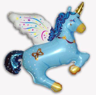 UNICORN Wings BLUE Pegasus MAGICAL Princess 45" Figure PARTY Mylar Foil BALLOON: Health & Personal Care