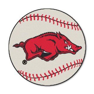 FANMATS NCAA University of Arkansas Razorbacks Nylon Face Baseball Rug Automotive