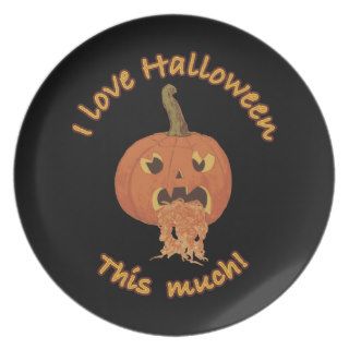 Puking Pumpkin Halloween Dinner Plate