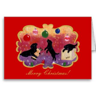 Black Labrador Retriever Christmas Card