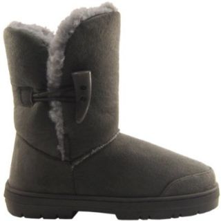 Womens Faux Fur Lined Thick Sole Toggle Winter Snow Boots: Shoes
