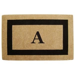 Creative Accents Single Picture Frame Black 30 in. x 48 in. HeavyDuty Coir Monogrammed A Door Mat 02080A