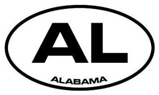 6" Alabama AL euro oval style Magnet for Auto Car Refrigerator or any metal surface.  
