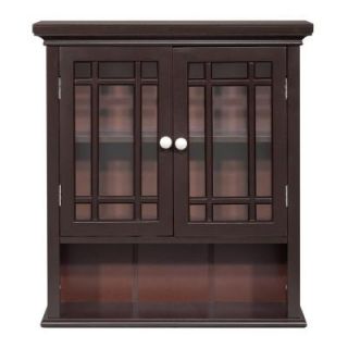 Elegant Home Fashions Albion 24 in. H x 22 in. W x 7 in. D Wall Cabinet in Espresso Color HDT557