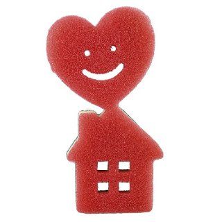 Kitchen Cartoon Heart House Design Tri Colors Dish Cleaning Sponge Scouring Pad: Health & Personal Care
