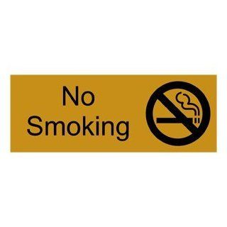 No Smoking Black on Gold Engraved Sign EGRE 460 SYM BLKonGLD : Business And Store Signs : Office Products