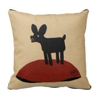 Odd Funny Looking Dog   Colorful Book Illustration Pillows