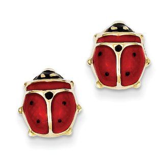 14k Enameled Ladybug Earrings, Best Quality Free Gift Box Satisfaction Guaranteed: Jewelry