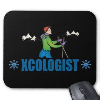 Humorous Cross Country Skiing Guy Mouse Pad