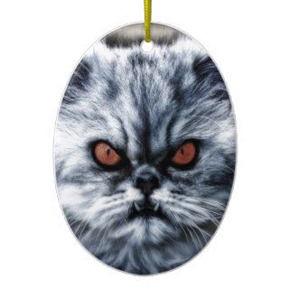 Evil Cat   Mean Kitty Grumpy  Cross Fun Cat Gifts Christmas Ornament