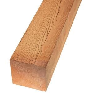 6 in. x 6 in. x 12 ft. Performance Knotty Western Red Cedar Green Rough Lumber 563015