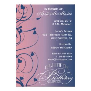 Sohisticated Swirls 80th Birthday Invitation