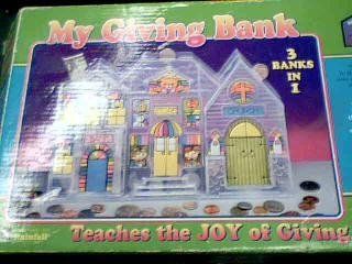 1996 Rainfall Educational Toys My Giving Bank 3 Banks In 1 Money And Coin Bank SPCN# 983 455 0219: Toys & Games