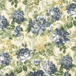 54" E314 Blue And Green, Floral Outdoor Indoor Marine Fabric By The Yard