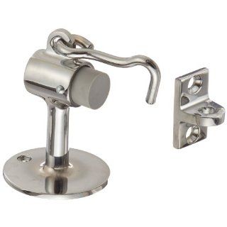 Rockwood 473.26 Brass Door Stop with Keeper, #8 x 3/4" OH SMS Fastener with Plastic Anchor, 2 1/2" Base Diameter x 3 3/4" Height, Polished Chrome Plated Finish: Industrial & Scientific