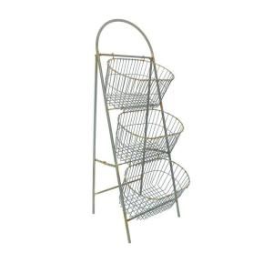 Home Decorators Collection Whitney 3 Tier 45.5 in. H Light Grey Storage Basket 1760700270