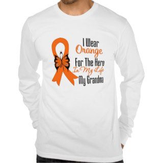 Leukemia Orange Ribbon Hero My Grandma Tshirts