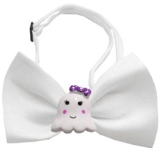 Girly Ghost Chipper White Bow Tie : Pet Costumes : Pet Supplies