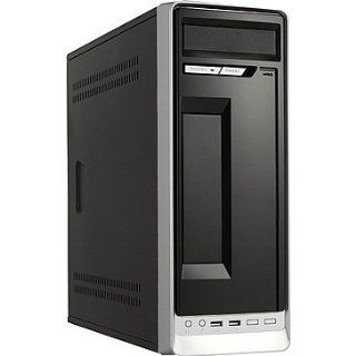 HIGH POWER Slim Desktop PC Case/ Tower Chassis with 2 front USB and audio ports. 400 watt P4 SATA power supply & 2x 60mm rear fans Installed   fits micro ATX motherboard.: Computers & Accessories