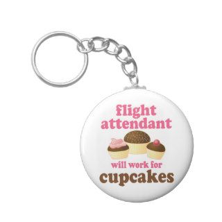 Funny Chocolate Cupcakes Flight Attendant Key Chains