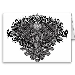 elephant tattoo design greeting card