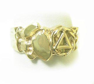 Alcoholics Anonymous Symbol Ring, Small Nugget Style Ring, #465 7, 14k Gold, Size 6.5: Jewelry