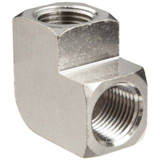 Polyconn PC100NB 8 Nickel Plated Brass Pipe Fitting, 90 Degree Elbow, 1/2" NPT Female (Pack of 5) Industrial Pipe Fittings