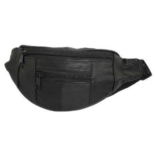 Kids Black Genuine Leather Fanny Pack Waist Bag : Hiking Fanny Packs : Sports & Outdoors