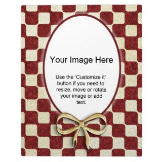 Photo Template   Funky Red and Gold Check Display Plaques