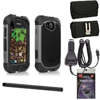 Black and Charcoal AGF BALLISTIC SG MAXX SERIES Heavy Duty Rugged Cover Case for Sprint Kyocera Torque. Comes with Horizontal Metal Clip Case that fits your phone with the cover on it, Car Charger, Stylus Pen and Radiation Shield.: Cell Phones & Access