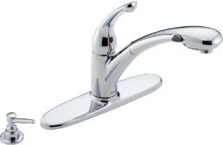 Delta 470 PROMO DST Signature Single Handle Pull Out Kitchen Faucet, Chrome   Touch On Kitchen Sink Faucets  